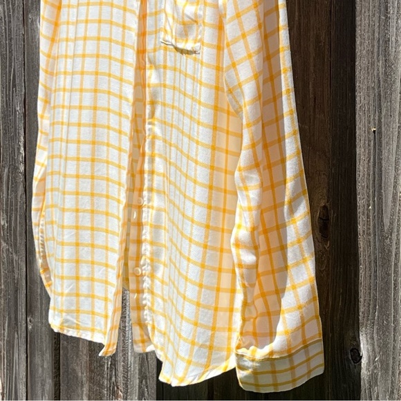 Banana Republic yellow plaid button down shirt size small - Picture 5 of 17